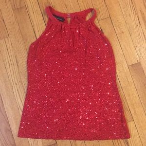 Red sleeveless fancy blouse
